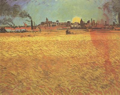 Vincent Van Gogh Sunset:Wheat Fields near Arles (nn04) Spain oil painting art